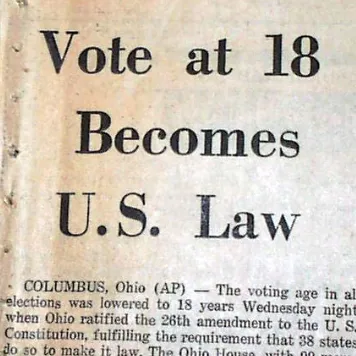 26th Amendment - Right to Vote at Age 18 (1971)