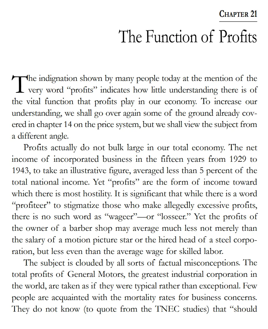 CHAPTER 21: The Function of Profits